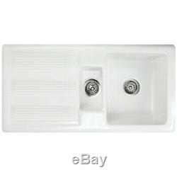 Astini Canterbury 150 1.5 Bowl Gloss White Ceramic Kitchen Sink & Waste
