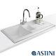 Astini Canterbury 150 1.5 Bowl Gloss White Ceramic Kitchen Sink, Waste & Tap