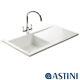 Astini Desire 100 1.0 Bowl Gloss White Ceramic Kitchen Sink, Waste & Tap
