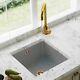 Astini Hampton 100 1.0 Bowl Matt Grey Ceramic Kitchen Sink & Gold Waste