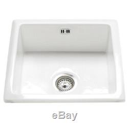 Astini Hampton 100 1.0 Bowl White Ceramic Undermount/Inset Kitchen Sink & Waste