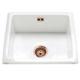 Astini Hampton 100 1.0 Bowl White Ceramic Undermount Kitchen Sink & Copper Waste