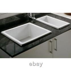 Astini Hampton 150 1.5 Bowl White Ceramic Undermount Kitchen Sink & Bronze Waste