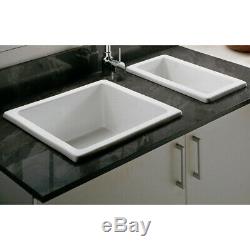 Astini Hampton 150 1.5 Bowl White Ceramic Undermount Kitchen Sink & Waste Set