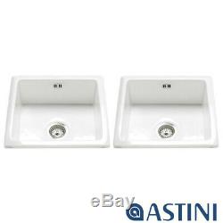 Astini Hampton 200 2.0 Bowl White Ceramic Undermount/Inset Kitchen Sink & Waste