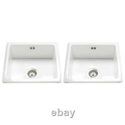 Astini Hampton 200 2.0 Bowl White Ceramic Undermount Kitchen Sink & Chrome Waste