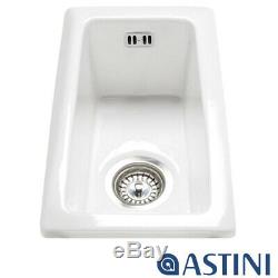 Astini Hampton 50 0.5 Bowl White Ceramic Undermount/inset Kitchen Sink & Waste