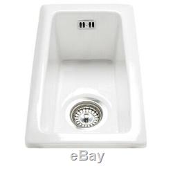 Astini Hampton 50 0.5 Bowl White Ceramic Undermount/inset Kitchen Sink & Waste