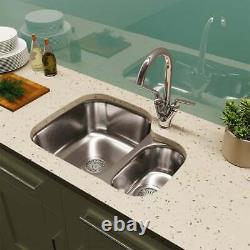 Astini Renzo 1.5 Bowl Stainless Steel Kitchen Sink, Waste & Saturn Tap RHSB