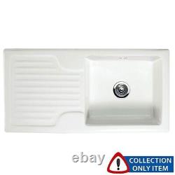 Astini Rustique 100 1.0 Bowl White Ceramic Kitchen Sink