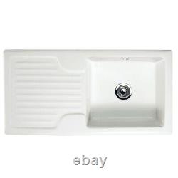 Astini Rustique 100 1.0 Bowl White Ceramic Kitchen Sink