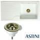 Astini Rustique 100 1.0 Bowl White Ceramic Kitchen Sink & Bronze Waste