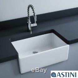 Astini Winchester 600 1.0 Bowl White Ceramic Belfast Kitchen Sink & Waste