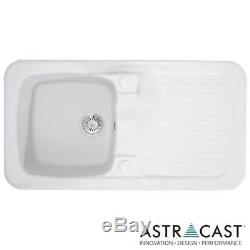 Astracast Aquitaine 1.0 Bowl Gloss White Reversible Ceramic Kitchen Sink & Waste