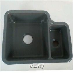 ^ Astracast Lincoln 1.5 Bowl Grey Ceramic Undermount Kitchen Sink RH & LH 74