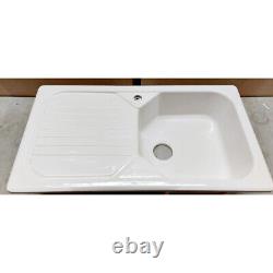 Astracast Swale 1.0 Bowl Gloss White Ceramic Kitchen Sink LHD & Waste
