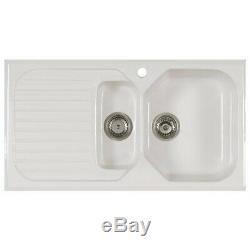 Astracast Swale 1.5 Bowl Gloss White Ceramic Kitchen Sink LHD & Waste