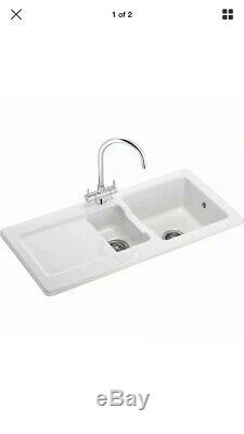 BNIB Franke Livorno 1.5 bowl White Gloss Ceramic Kitchen Sink RRP £375
