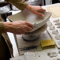 Bassano Ceramic Hand Painted Bowl Dish 37 cm Mushrooms 3d Motif From Italy New