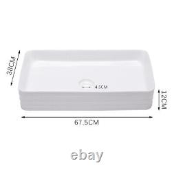 Bathroom Basin Sink Hand Wash Counter Top Ceramic Marble Effect Vessel Bowls UK