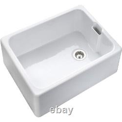 Belfast Single Bowl White Ceramic Kitchen Sink Rangemaster CFBL595WH