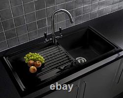 Black Ceramic Kitchen Sink Single Bowl Ceramic Reversible Sink Black