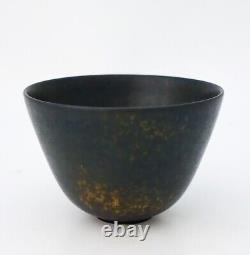 Black Speckled Bowl Gunnar Nylund Rörstrand Mid century Modern