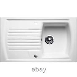 Blanco Setura 5s Crystal White Ceramic Reversible Inset Sink+ Waste Kit Bl452659