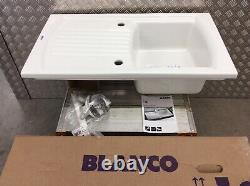 Blanco Setura 5s Crystal White Ceramic Reversible Inset Sink+ Waste Kit Bl452659