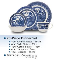 Blue Willow Ceramic Dinner Set Plates Bowls Dish Oriental Tableware Coffee Mug