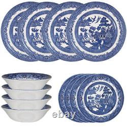 Blue Willow Mint 12-Piece Dinner Set