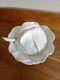 Bordallo Pinheiro white cabbageware covered bowl & spoon / condiment dish rare