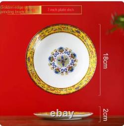 Bowl Household Palace Style Chinese Style Bowl Plate Bowl Dish Set Combination