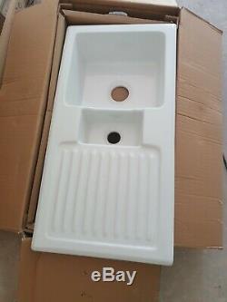 Brand New RAK Reversible Ceramic Kitchen Sink 1.5 Bowl White
