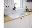 Burbank 1 Bowl Gloss White Ceramic Kitchen Sink And Drainer (ALD)