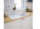 Burbank 1 Bowl Gloss White Ceramic Kitchen Sink And Drainer (C)