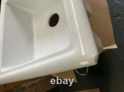Burbank 1 Bowl Gloss White Ceramic Kitchen Sink And Drainer (YT)