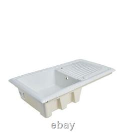 Burbank 1 Bowl Gloss White Ceramic Kitchen Sink RRP £200