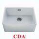 CDA Belfast 1.0 Bowl White Ceramic Kitchen Sink & Waste KC11WH