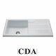 CDA Ceramic 1.0 Bowl White Ceramic Reversible Kitchen Sink & Waste KC23WH