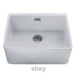 CDA Single Bowl Ceramic White Kitchen Sink