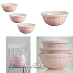 Cane 3 Piece Pink Mixing Bowl Handmade Ceramic Portuguese Artisans Set