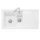 Caple Inset Kitchen Sink with Reversible Drainer 1.5 Bowl White Ceramic101cm W