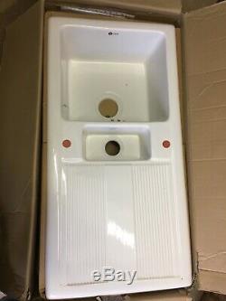 Caron Phoenix 1.5 Bowl Gloss White Ceramic Sink -New