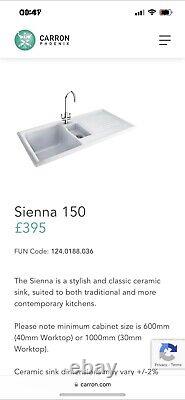 Carron Pheonix Sienna 150 1.5 Bowl Ceramic Sink