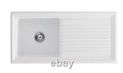 Carron Phoenix Sienna Ceramic Reversible 1 Bowl Kitchen Sink White