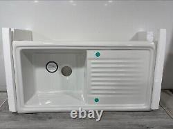 Carron Phoenix Sienna Ceramic Reversible White Kitchen Sink 1 Bowl