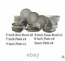 Ceramic Japanese Tableware Set Dishes Plates Bowls Retro Vintage Dinnerware Sets