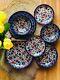 Ceramic Kitchen Set Bowls Plates Armenian Handmade Decorated Holy Land 8 pieces
