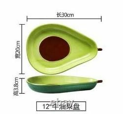 Ceramic Tableware Cute Avocado Shape Creative Salad Bowl Fruit Plate Dinnerware